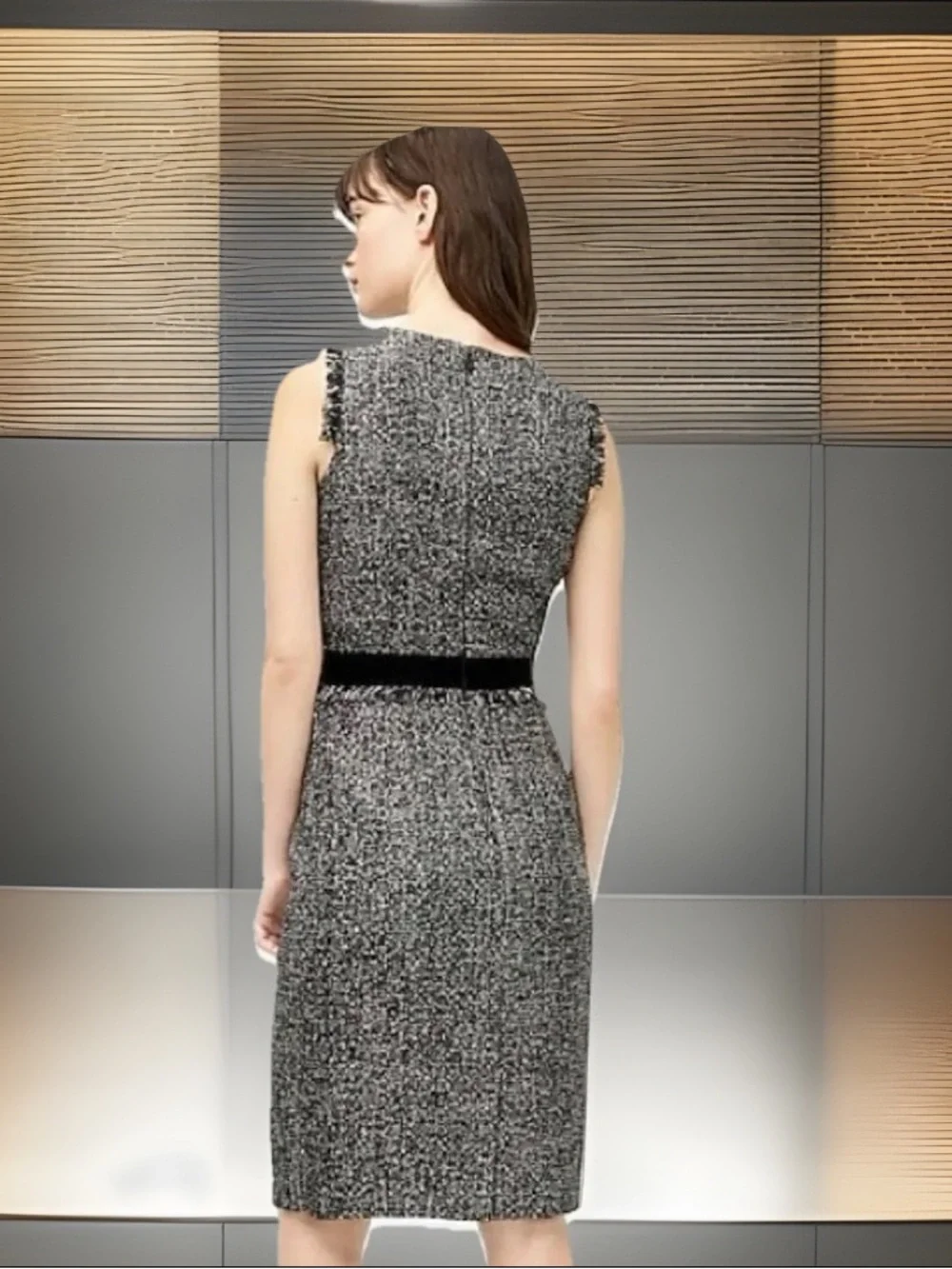 Elegant J.Crew Black & Gray Sheath Sparkling Constellation Tweed Dress dress NWT